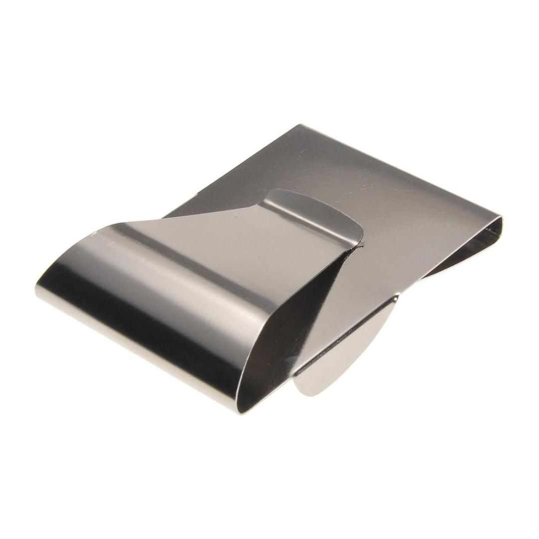 Fashion Boutique Stainless Steel Double Side Money Cash Credit Bank Card Holder Wallet Grip Clip - 